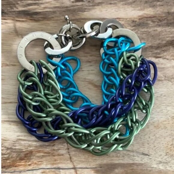 Dyrberg/Kern Palett multi-coloured aluminum link bracelet Worn Once - Picture 1 of 3
